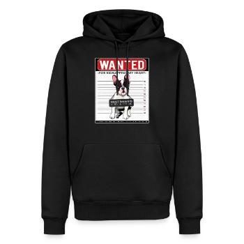 Chemise cadeau rétro Bouledogue Français - Sweat à capuche Premium bio Homme - noir - Devant - Nico (187cm)
