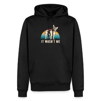 Chemise cadeau rétro Bouledogue Français - Sweat à capuche Premium bio Homme - noir - Devant - Nico (187cm)
