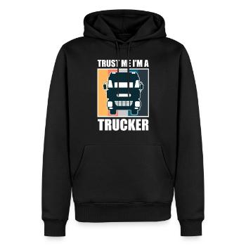 Faites-moi confiance, je suis un camionneur - camionneur - Sweat à capuche Premium bio Homme - noir - Devant - Nico (187cm)