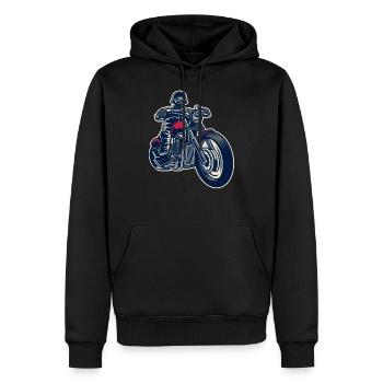 Moto rider moto - Sweat à capuche Premium bio Homme - noir - Devant - Nico (187cm)
