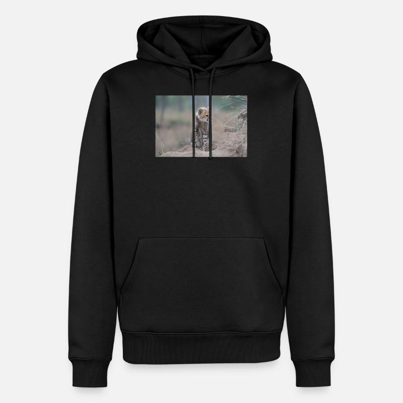 Junger Gepard - Männer Premium Bio Hoodie - Schwarz