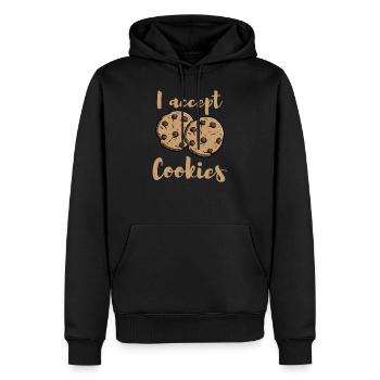 J'accepte les cookies - Sweat à capuche Premium bio Homme - noir - Devant - Nico (187cm)