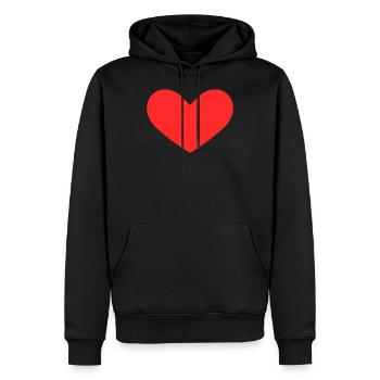 Heart of hearts symbol red - Men’s Premium Organic Hoodie - black - Front - Nico (187cm)