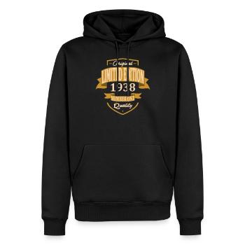 Limited Edition 1938 - Sweat à capuche Premium bio Homme - noir - Devant - Nico (187cm)