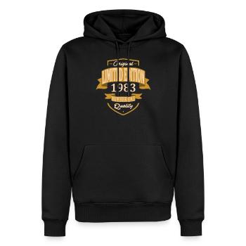 Limited Edition 1983 - Sweat à capuche Premium bio Homme - noir - Devant - Nico (187cm)