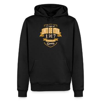 Limited Edition 1987 - Sweat à capuche Premium bio Homme - noir - Devant - Nico (187cm)