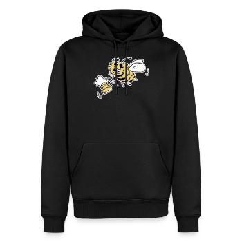L’abeilles à la bière - Sweat à capuche Premium bio Homme - noir - Devant - Nico (187cm)