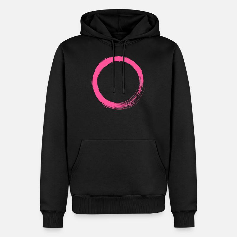 Customizable pink circle circular shape - Men’s Premium Organic Hoodie - black