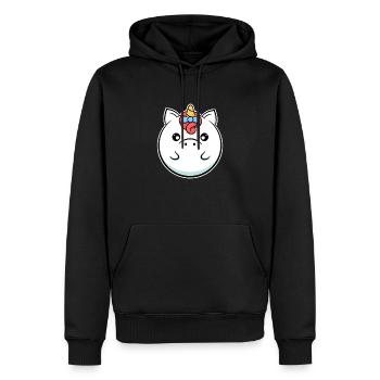 Rundes Einhorn Einhorn das letzte Einhorngeschenk - Männer Premium Bio Hoodie - Schwarz - Vorne - Nico (187cm)