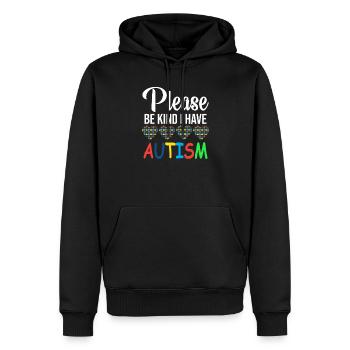 S'il vous plaît soyez gentil j'ai l'autisme - Sweat à capuche Premium bio Homme - noir - Devant - Nico (187cm)