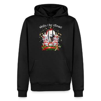 Weihnachtsshirt weißer Schäferhund - Shepherd - Männer Premium Bio Hoodie - Schwarz - Vorne - Nico (187cm)