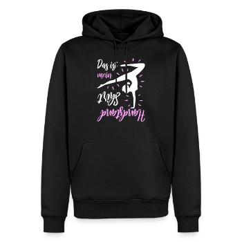 Das Ist Mein Handstand Shirt - Männer Premium Bio Hoodie - Schwarz - Vorne - Nico (187cm)