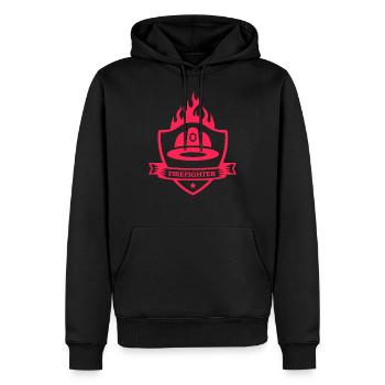 Pompiers bénévoles Emploi - Sweat à capuche Premium bio Homme - noir - Devant - Nico (187cm)