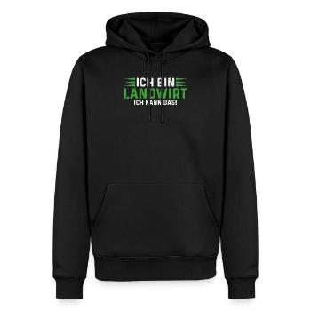Ich bin Landwirt ich kann das - Männer Premium Bio Hoodie - Schwarz - Vorne - Nico (187cm)