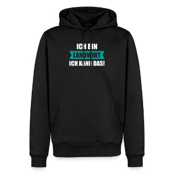 Ich bin Landwirt ich kann das - Männer Premium Bio Hoodie - Schwarz - Vorne - Nico (187cm)