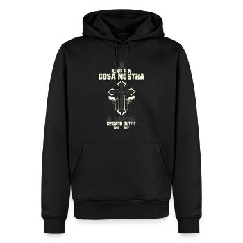 Capone - Männer Premium Bio Hoodie - Schwarz - Vorne - Nico (187cm)