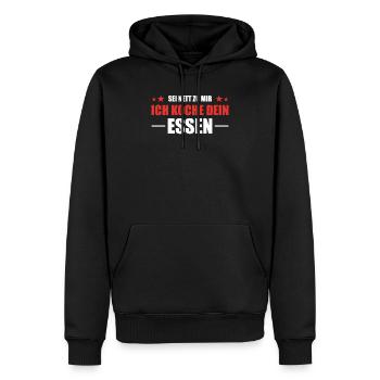 Sei nett zu mir ich koche dein Essen - Männer Premium Bio Hoodie - Schwarz - Vorne - Nico (187cm)