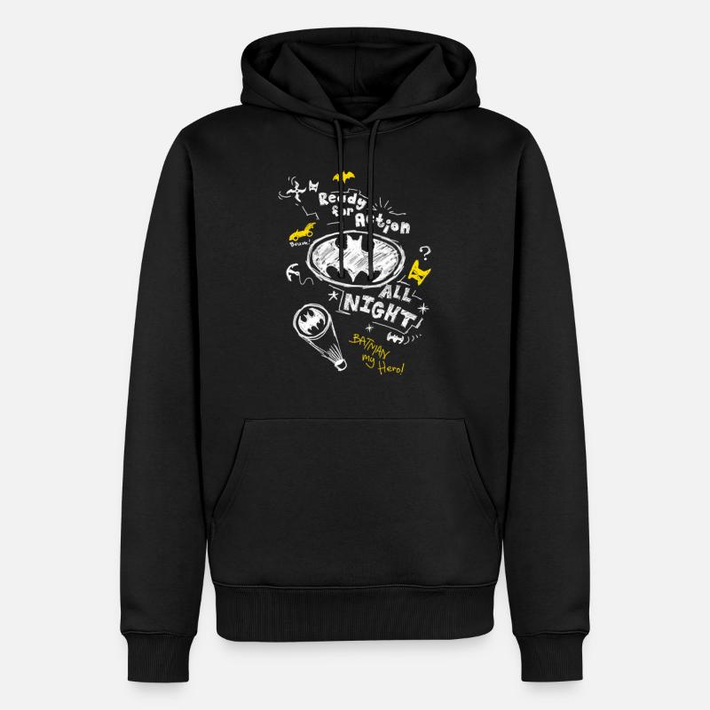 Batman Ready For Action - Männer Premium Bio Hoodie - Schwarz