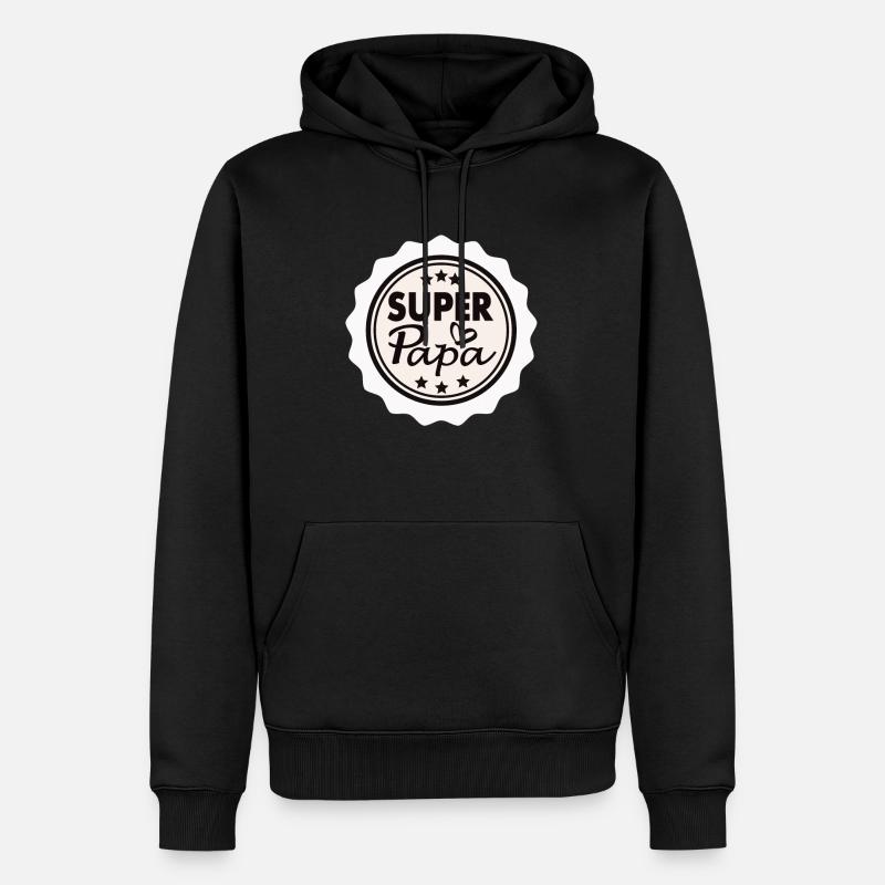 super papa - Sweat à capuche Premium bio Homme - noir