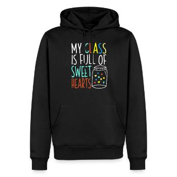 Chemise de professeur de Saint Valentin - Sweat à capuche Premium bio Homme - noir - Devant - Nico (187cm)