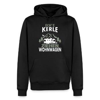 Echte Kerle ziehen Wohnwagen - Männer Premium Bio Hoodie - Schwarz - Vorne - Nico (187cm)