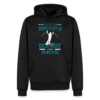 Ski Opa Skifahrer Spruch Skifahren Old Guy - Männer Premium Bio Hoodie - Schwarz - Vorne - Nico (187cm)
