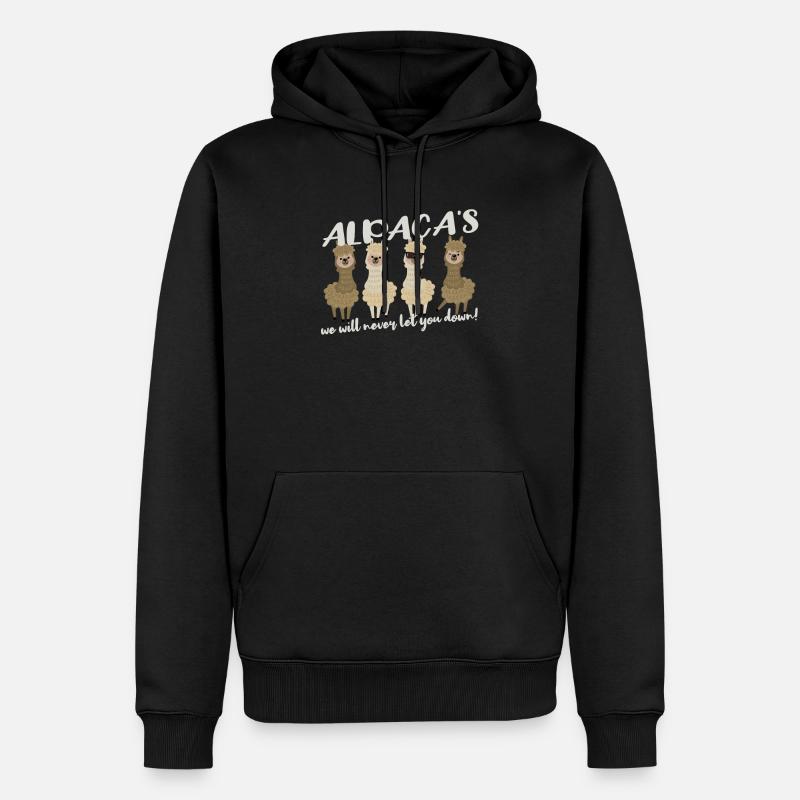 Alpaka - Männer Premium Bio Hoodie - Schwarz
