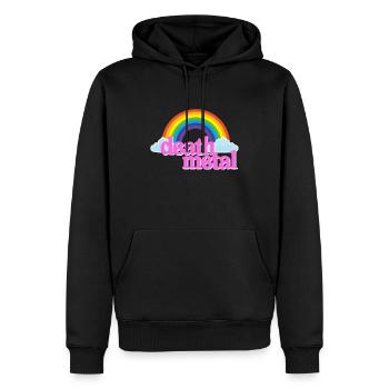 Death Metal Pink Regenbogen Wolken Lustig Parodie - Männer Premium Bio Hoodie - Schwarz - Vorne - Nico (187cm)
