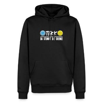 Tekk Hardtekk Da stimmt Chemie MDMA Feiern Ballern - Männer Premium Bio Hoodie - Schwarz - Vorne - Nico (187cm)