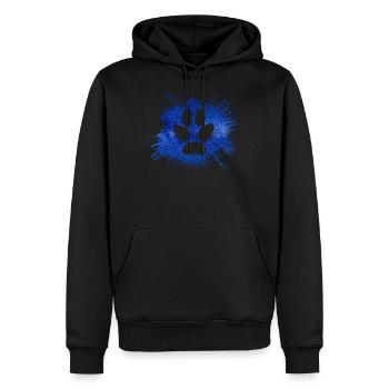 Dog paw footprint space milky way gift - Men’s Premium Organic Hoodie - black - Front - Nico (187cm)