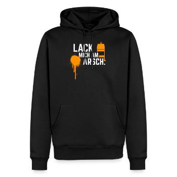 Lack mich am Arsch coole Sprüche für Kfz Lackierer - Männer Premium Bio Hoodie - Schwarz - Vorne - Nico (187cm)