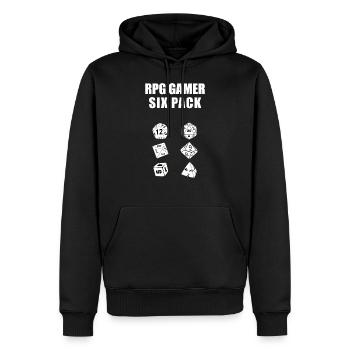 RPG Dice D20 Cube W20 Pen and Paper Fitness - Sweat à capuche Premium bio Homme - noir - Devant - Nico (187cm)
