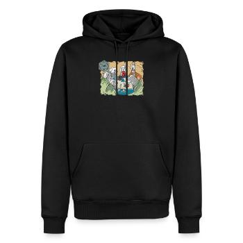 RPG Pen and Paper Dice D20 Dragons RPG chiens ronde - Sweat à capuche Premium bio Homme - noir - Devant - Nico (187cm)