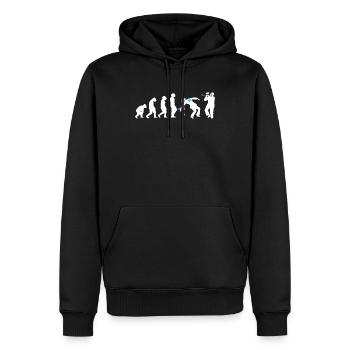 Evolution Paintball Airsoft Softair Team Spieler - Männer Premium Bio Hoodie - Schwarz - Vorne - Nico (187cm)