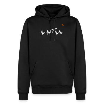 Herzschlag Tontaubenschiessen Wurfscheibenschiesse - Männer Premium Bio Hoodie - Schwarz - Vorne - Nico (187cm)