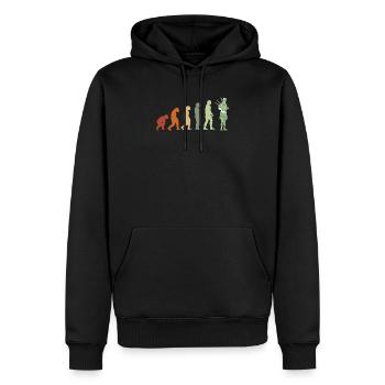 Chemise de cornemuse musique de cornemuse EVOLUTION - Sweat à capuche Premium bio Homme - noir - Devant - Nico (187cm)