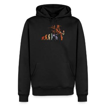 EVOLUTION Landschaftsgärtner Motorsäge Gärtnerei - Männer Premium Bio Hoodie - Schwarz - Vorne - Nico (187cm)
