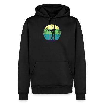 Monocycle Monocycliste Monocycliste Artiste Vintage - Sweat à capuche Premium bio Homme - noir - Devant - Nico (187cm)