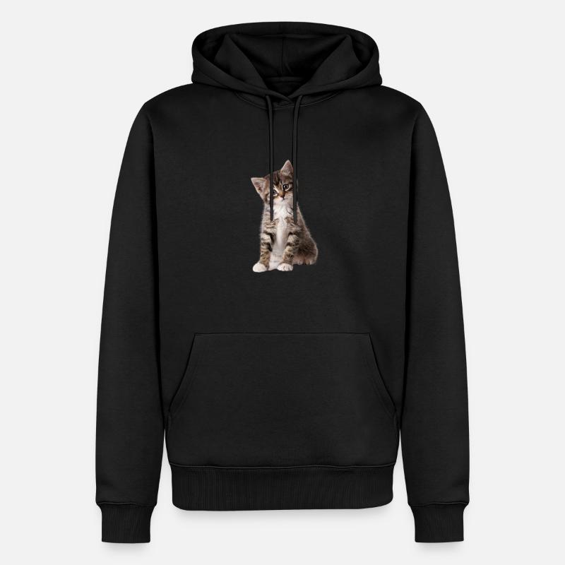 MIGON KITTEN - Männer Premium Bio Hoodie - Schwarz
