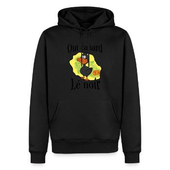 Out canard lé noir - Sweat à capuche Premium bio Homme - noir - Devant - Nico (187cm)