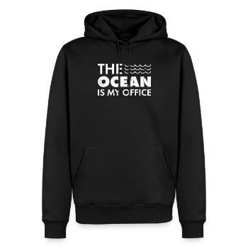 Cadeau de biologie marine L'océan est mon bureau Marine - Sweat à capuche Premium bio Homme - noir - Devant - Nico (187cm)