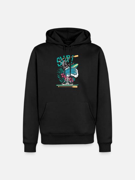 SUP Surfer Stand Up Paddle Surfing sup Yoga skull - Männer Premium Bio Hoodie - Schwarz