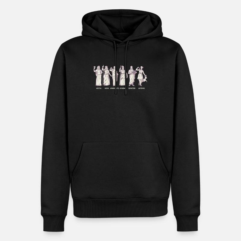 Grèce Athènes GODDESSES GRECQUES Vacances - Sweat à capuche Premium bio Homme - noir