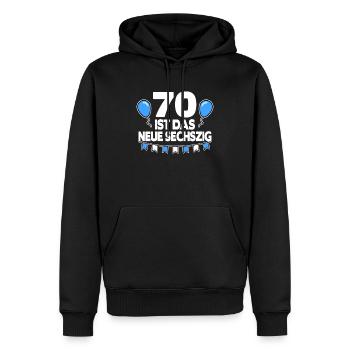 Geschenk 70. Geburtstag 70 Jahre lustig Spruch - Männer Premium Bio Hoodie - Schwarz - Vorne - Nico (187cm)