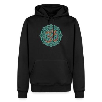 Om Mandala Yoga I symbole méditation de relaxation - Sweat à capuche Premium bio Homme - noir - Devant - Nico (187cm)