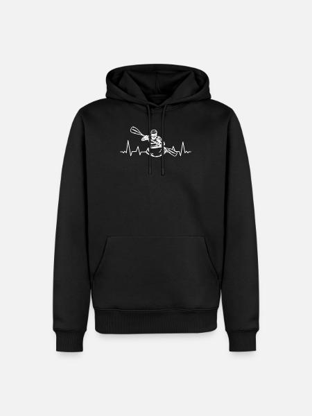 Herzschlag KAJAK KANU RAFTING PADDEL BOOT Sport - Männer Premium Bio Hoodie - Schwarz