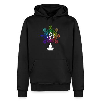 Meditation Chakra Symbole Die Sieben Chakren - Männer Premium Bio Hoodie - Schwarz - Vorne - Nico (187cm)
