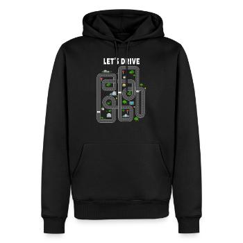 Massage de jeu de voiture de jouet automatique - Sweat à capuche Premium bio Homme - noir - Devant - Nico (187cm)