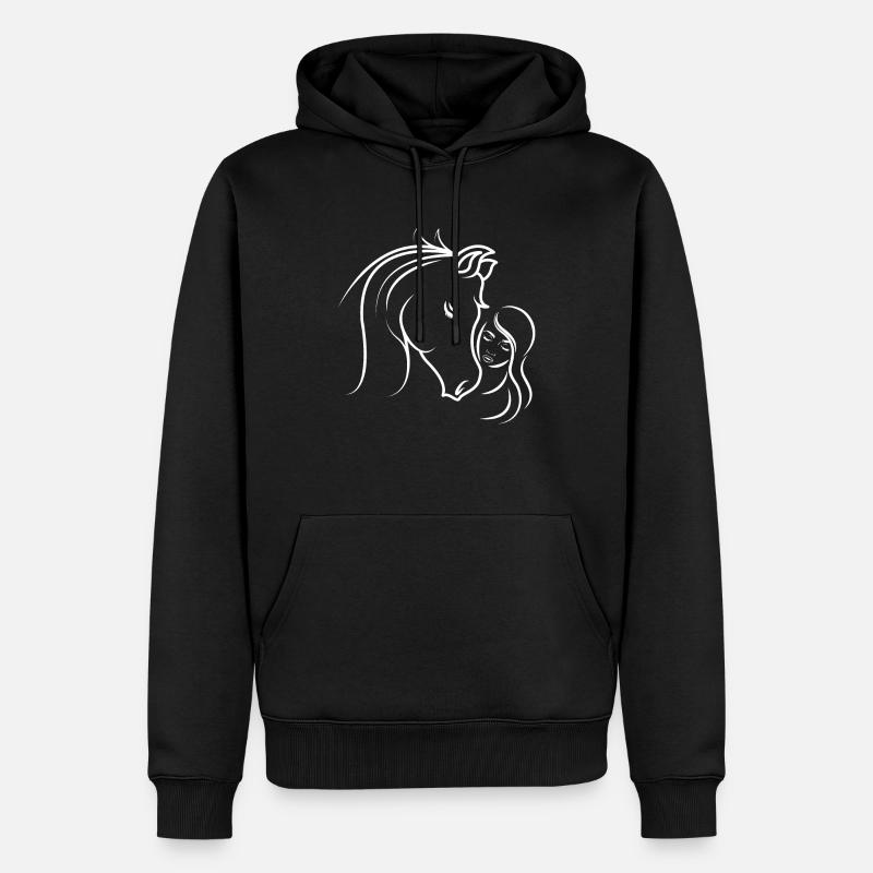 Tête de cheval cavalier - Sweat à capuche Premium bio Homme - noir