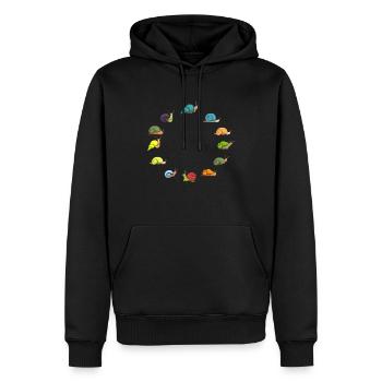 Escargots escargot coquille escargot jardin - Sweat à capuche Premium bio Homme - noir - Devant - Nico (187cm)